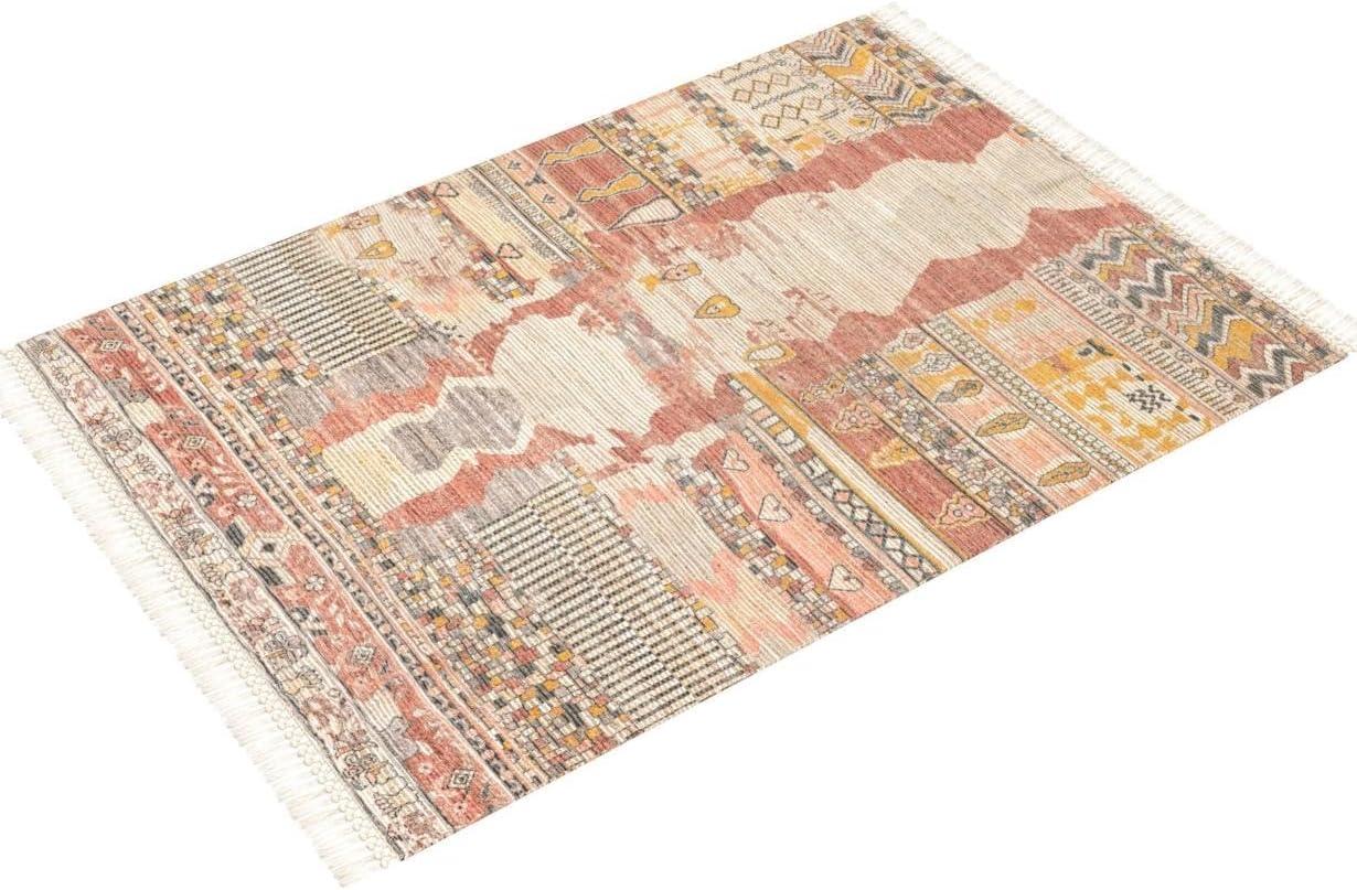 Nuloom Hermina Abstract 4x6 Jute Indoor Area Rug for Dining Room Rug Neutral Rug Living Room Rug Kitchen, Multicolor/Ivory