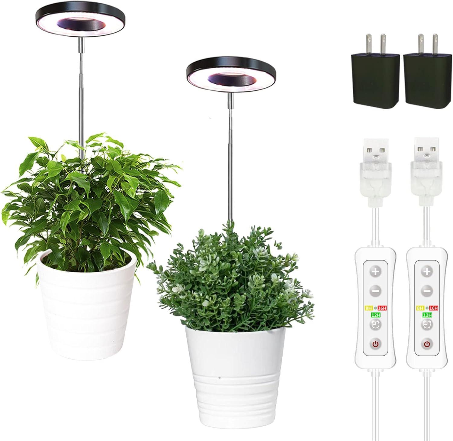 UNIVERSAL WINDOW SOLUTIONS Plant Grow Light, LED Growing Light Full Spectrum For Indoor Plants,Height Adjustable, Automatic Timer, 5V Low Safe Voltage,Idea For Small Plant Light