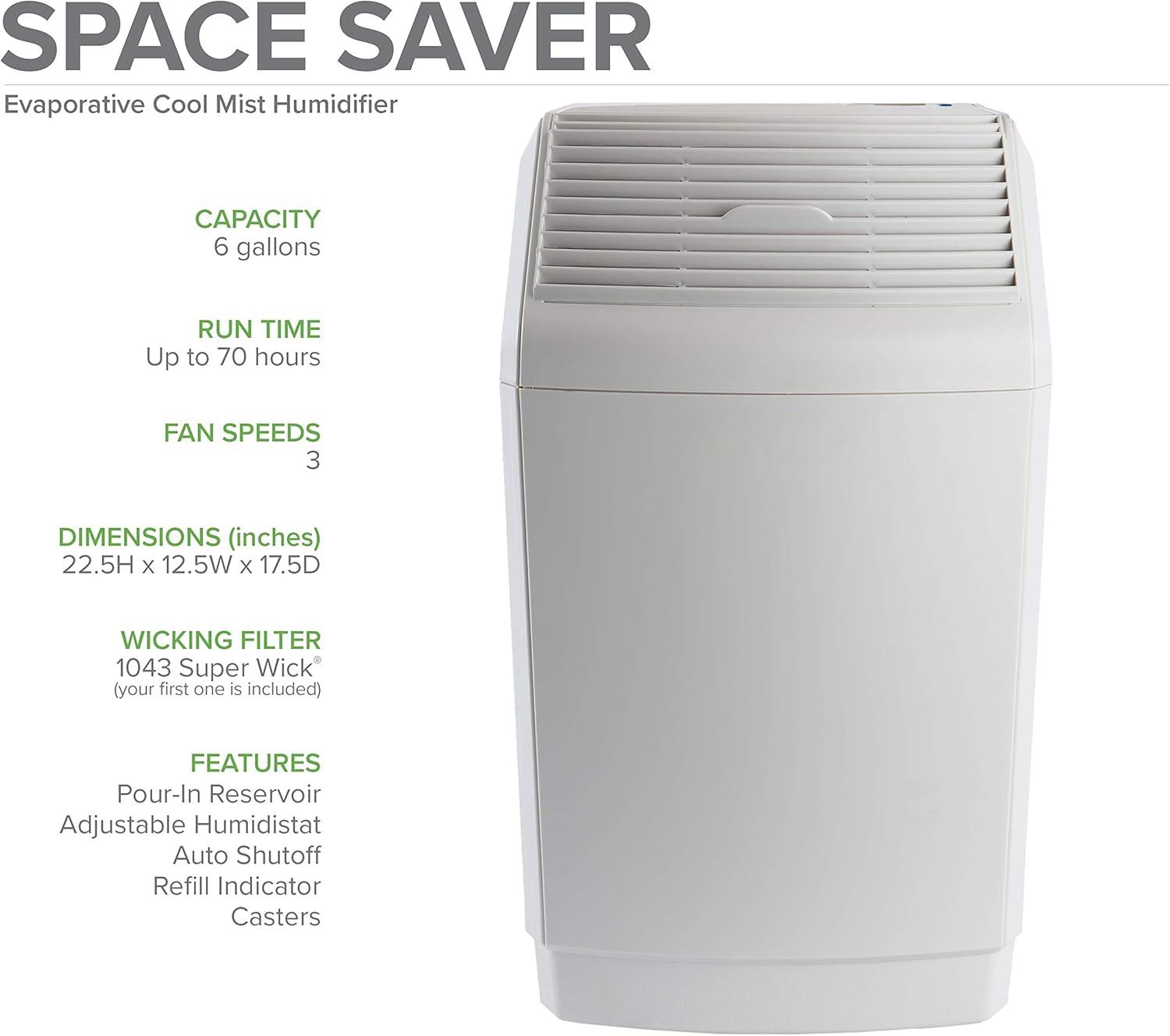 AIRCARE 831000 Space-Saver, White Whole House Evaporative Humidifier 2700 sq. ft