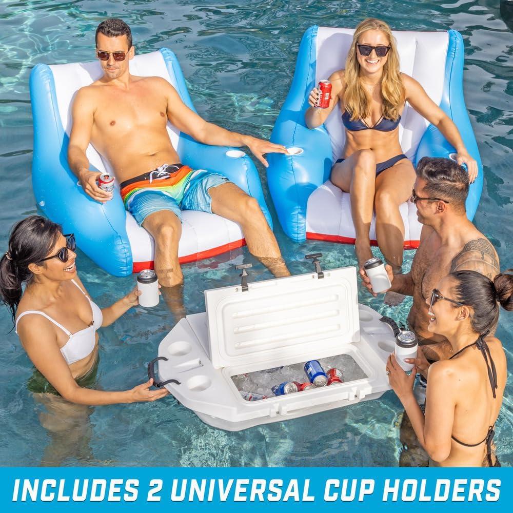 GoFloats Lazy Buoy Floating Lounge Chair with Cup Holders - The Most Comfortable Pool Float EVER