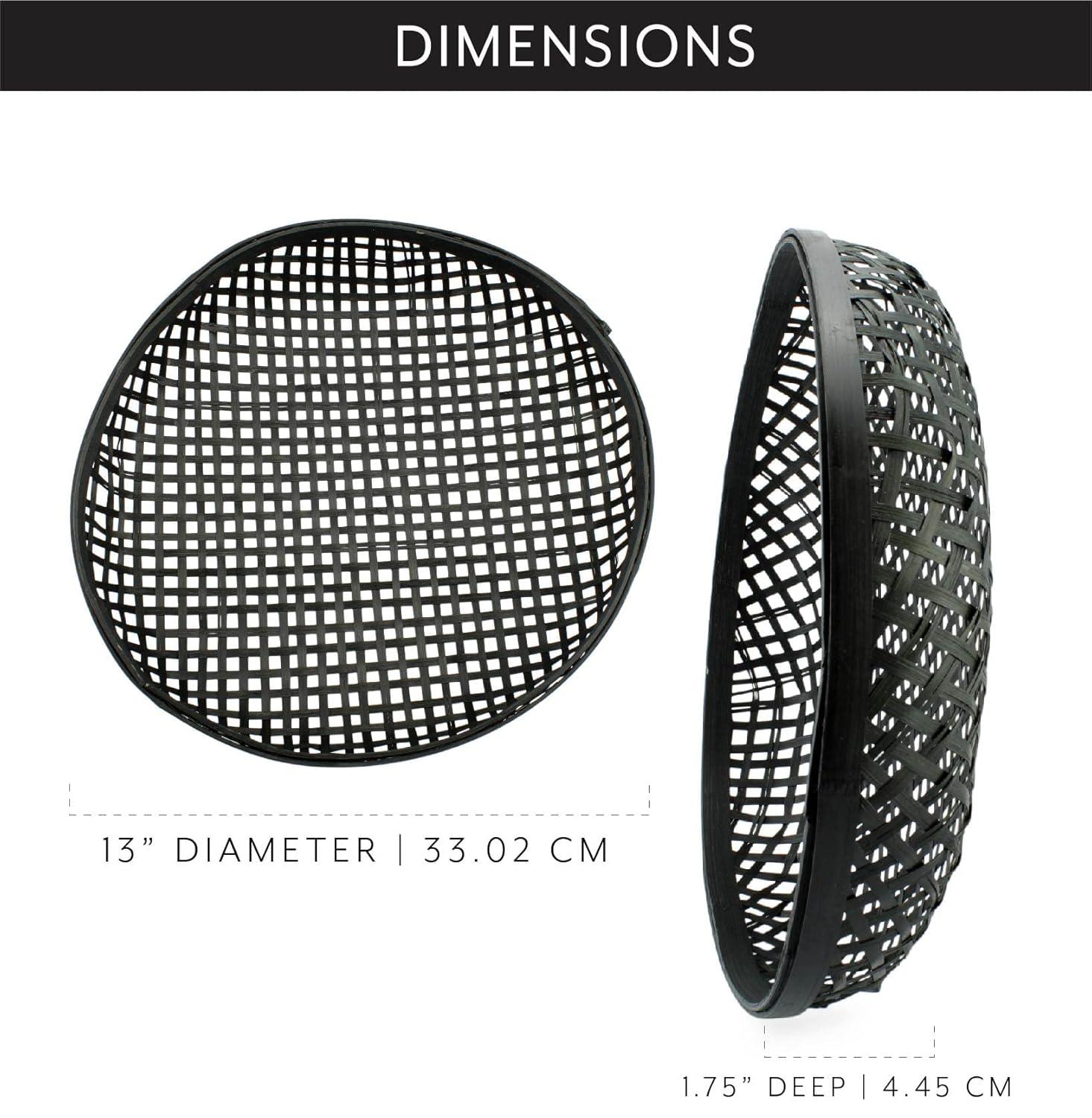 AuldHome Design Black Boho Wall Baskets 2pk; Wall Decor Baskets
