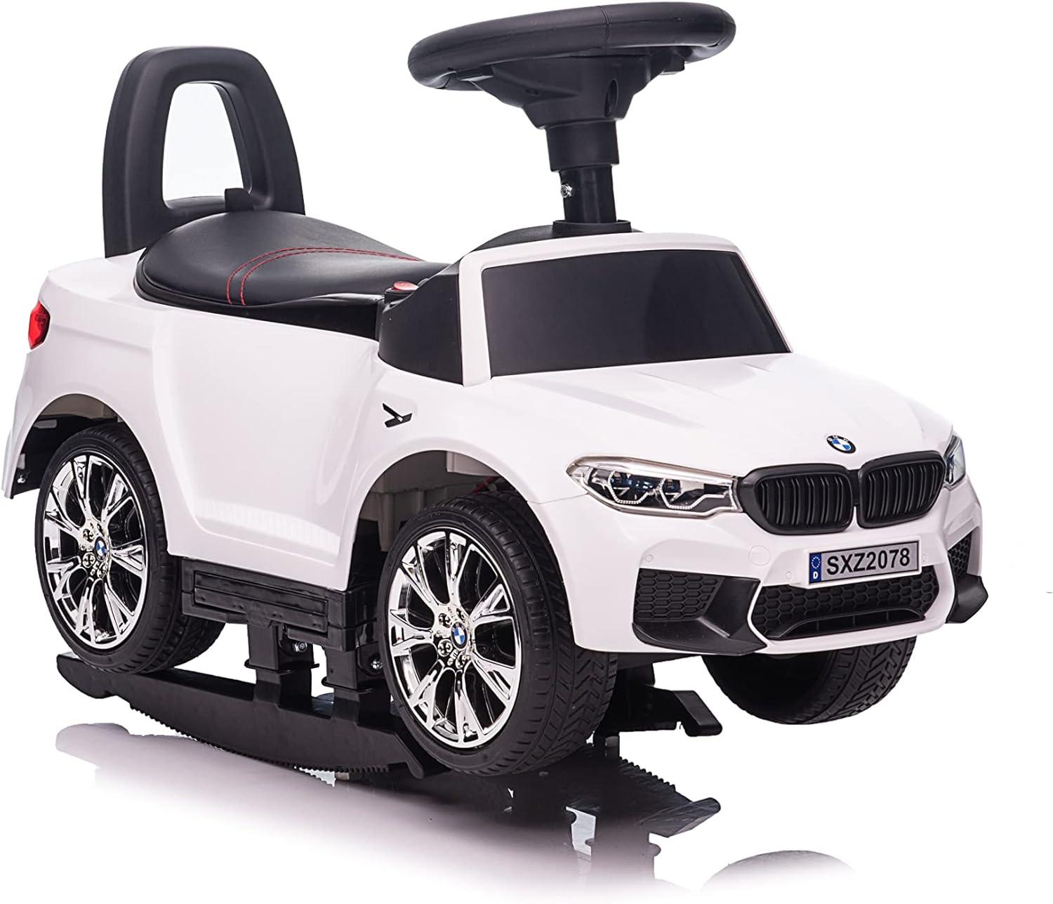 Towallmark Officially Licensed BMW Ride On Push Car for Toddlers, Push Car 4 in 1 with Horn, Adjustable Handle, Guardrails, Kids Ride on Toys Updated Large for 1-3 (White)