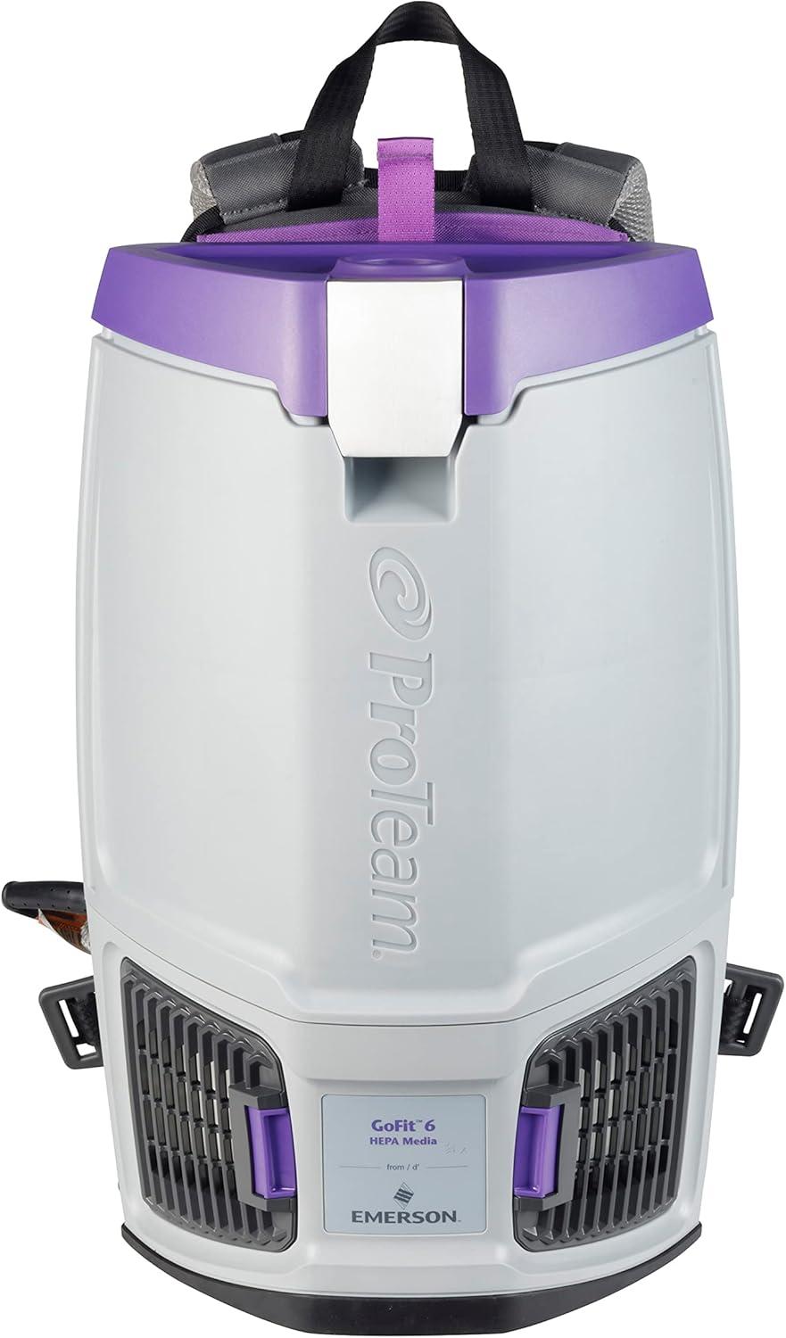 ProTeam GoFit 6 Quart Purple Commercial Backpack Vacuum with HEPA Filter