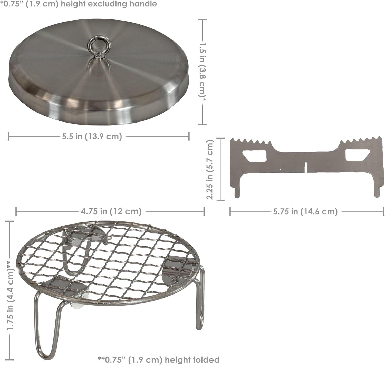 Compact Stainless Steel Smokeless Fire Pit Accessory Kit