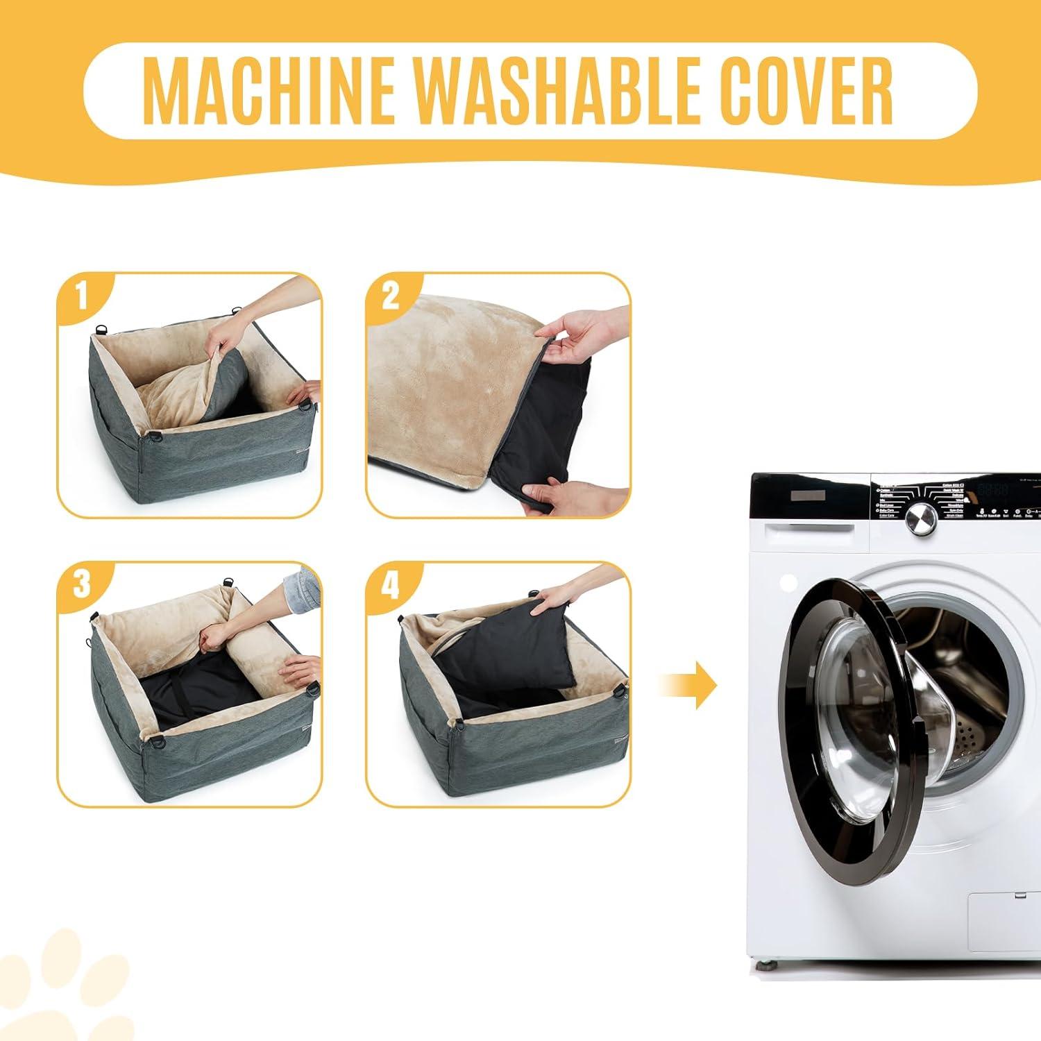 ATCHISON Detachable Washable and Waterproof Puppy Booster Car seat Soft Portable Dog Bed
