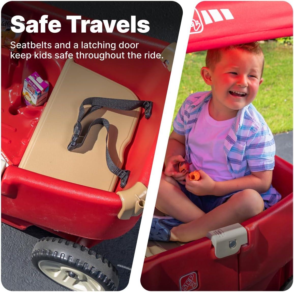 Step2 All Around Canopy Wagon Red Kids Wagon with Canopy