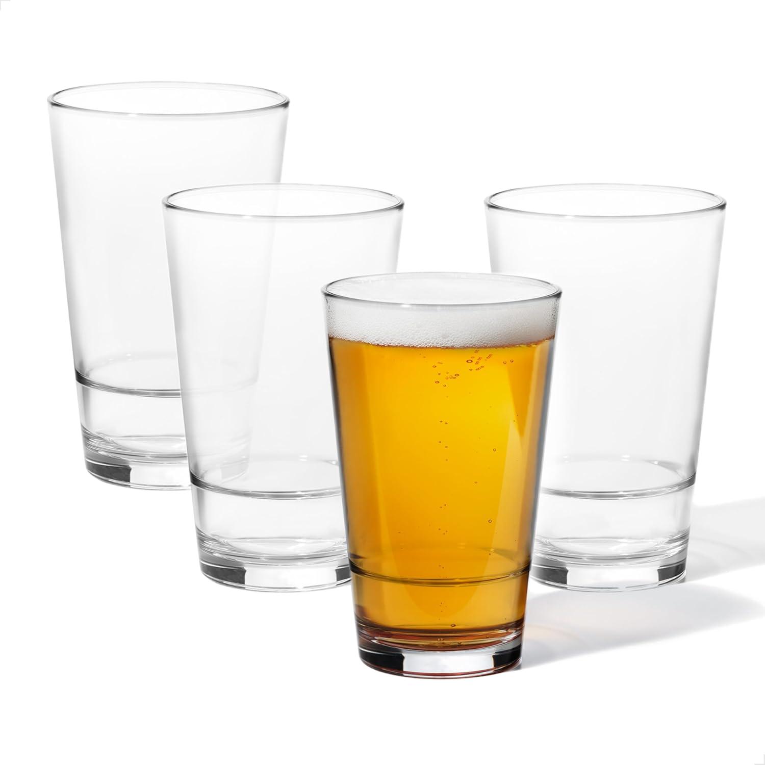 Clear 16oz Tritan Copolyester Pint Glass Set of 4