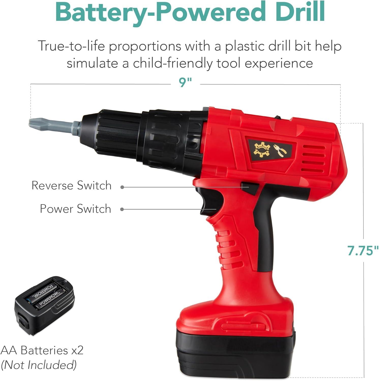 Best Choice Products Pretend Play Kid's Workbench, Child's Construction Toy Set w/ 150 Accessories, Electric Drill