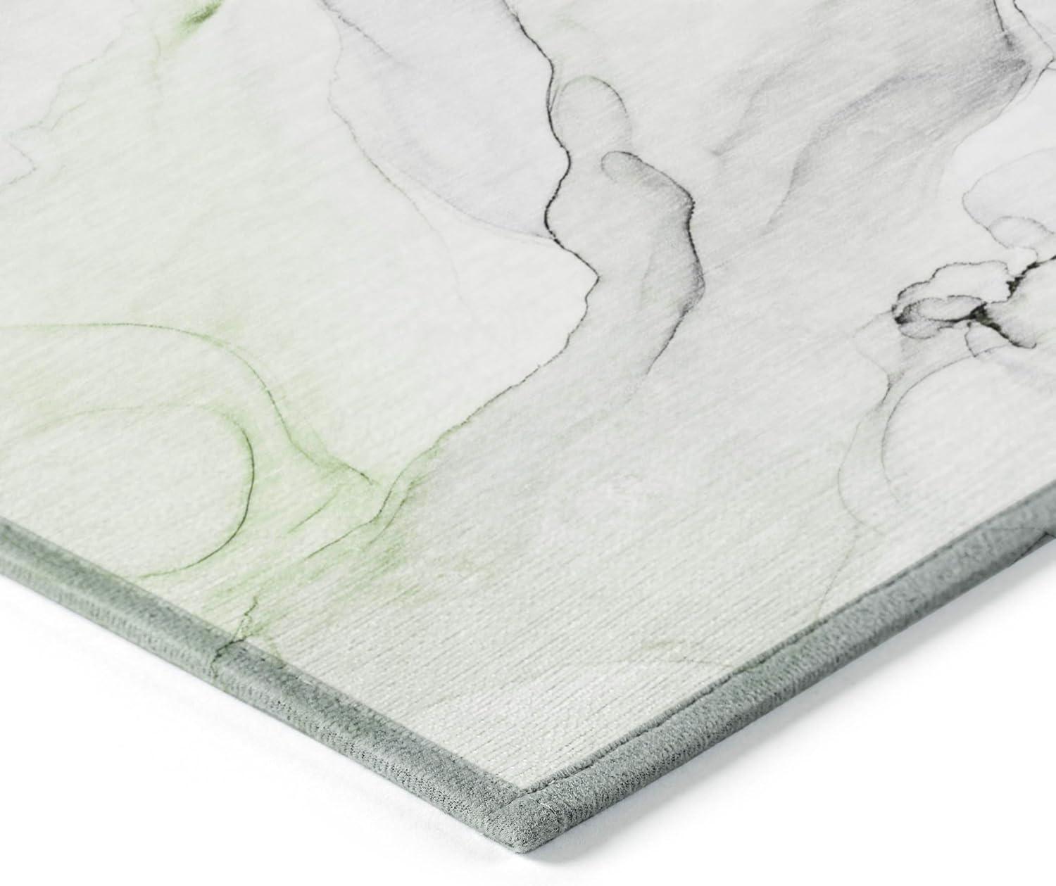 Green and Gray Watercolor 8' x 10' Synthetic Area Rug