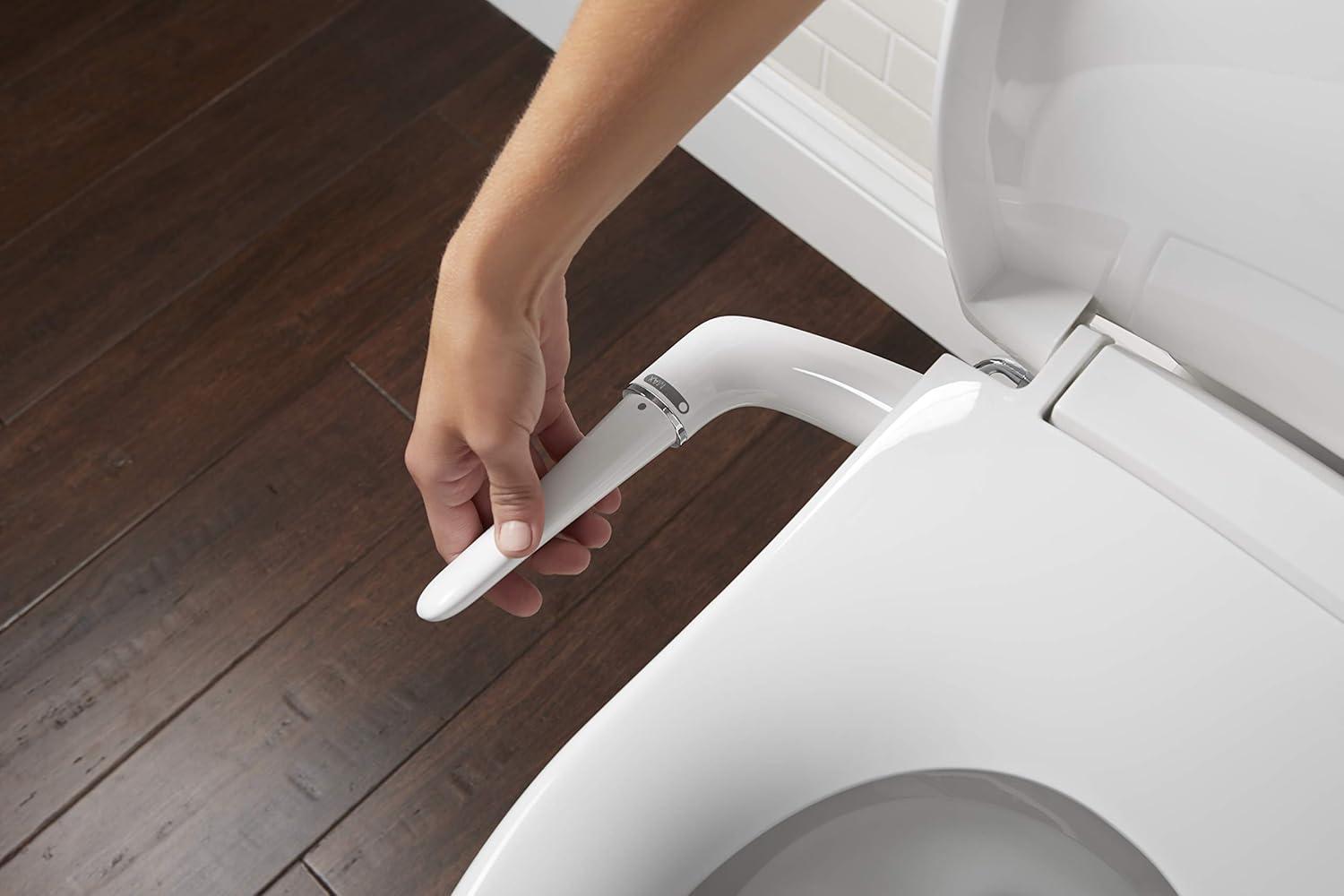 PureWash M250 Elongated Bidet Toliet Seat, Manual Non-Electric Bidets for Existing Toilets