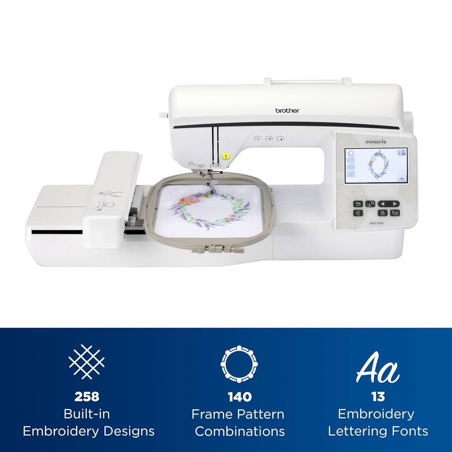 Brother NQ1700E 6" x 10" Computerized Embroidery Machine With Software & Magnetic 5x7 Hoop