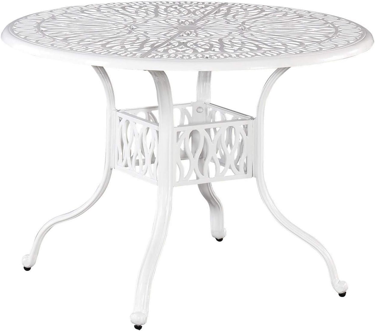 Homestyles Capri Aluminum Outdoor Dining Table in White