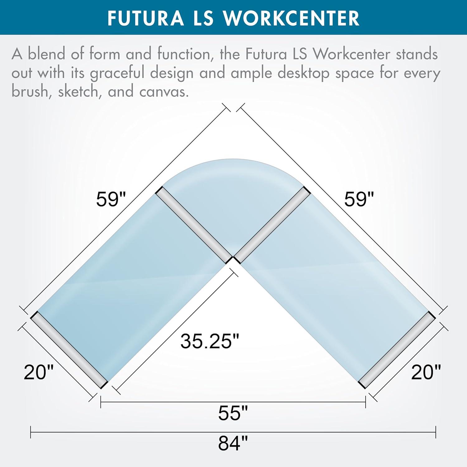 Inbox Zero Courson L-Shaped Glass Top Drafting Table