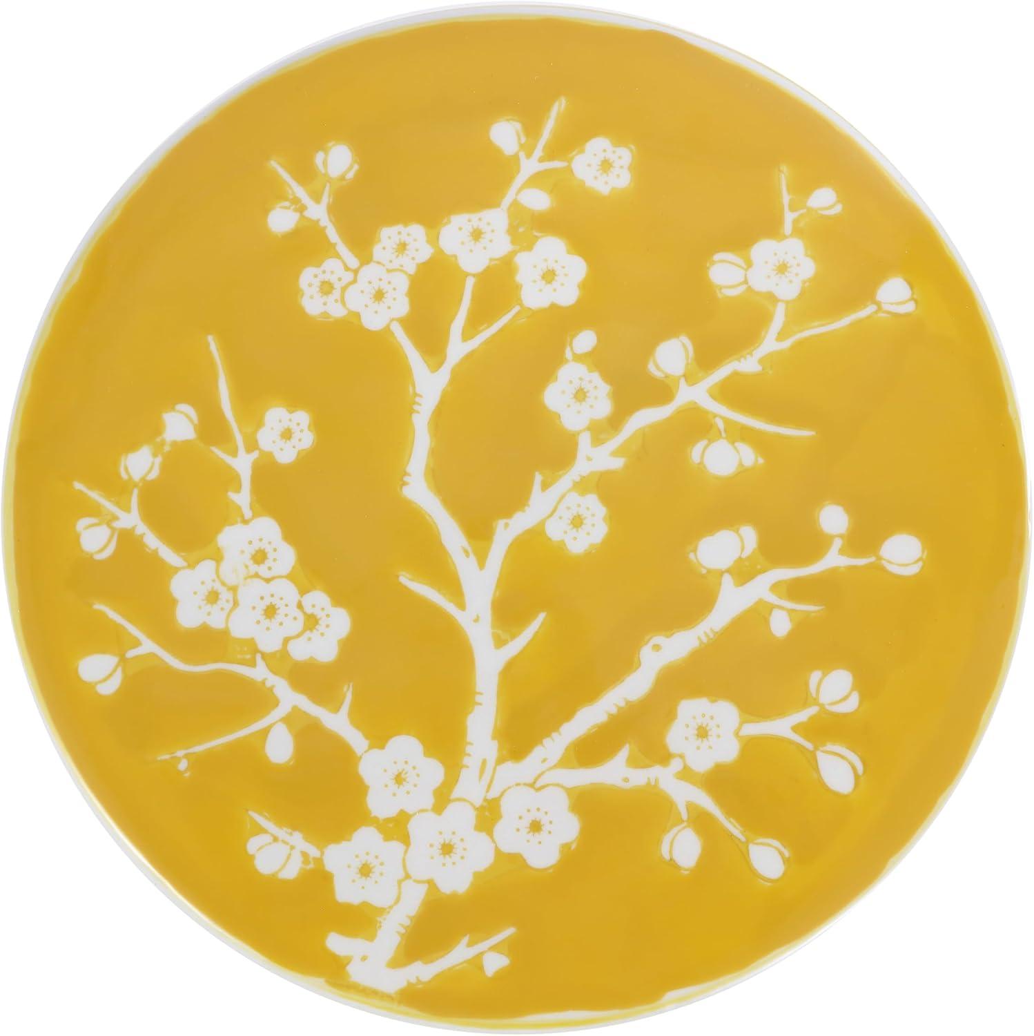 Cherry Blossom 17.75" Ceramic Garden Stool - JONATHAN Y