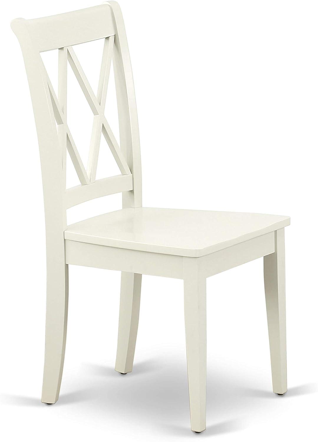 East West Furniture Avon 7-piece Wood Dining Set with X back Chairs in White