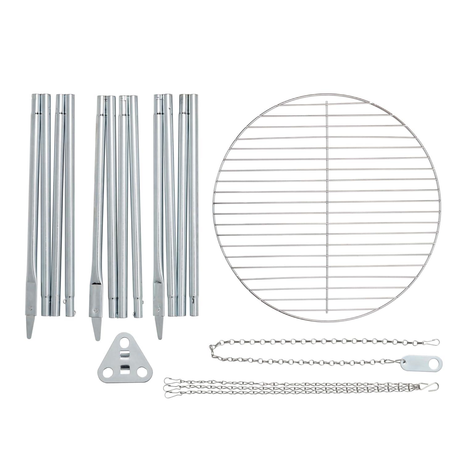 Coleman Tripod over Fire Camping Grill and Lantern Hanger