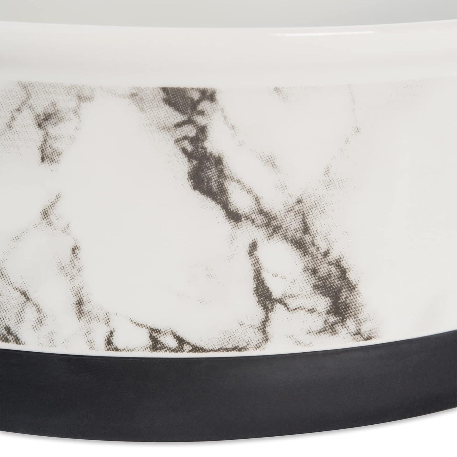 Bone Dry Pet Bowl - White Marble - Medium 6Dx2H Set/2
