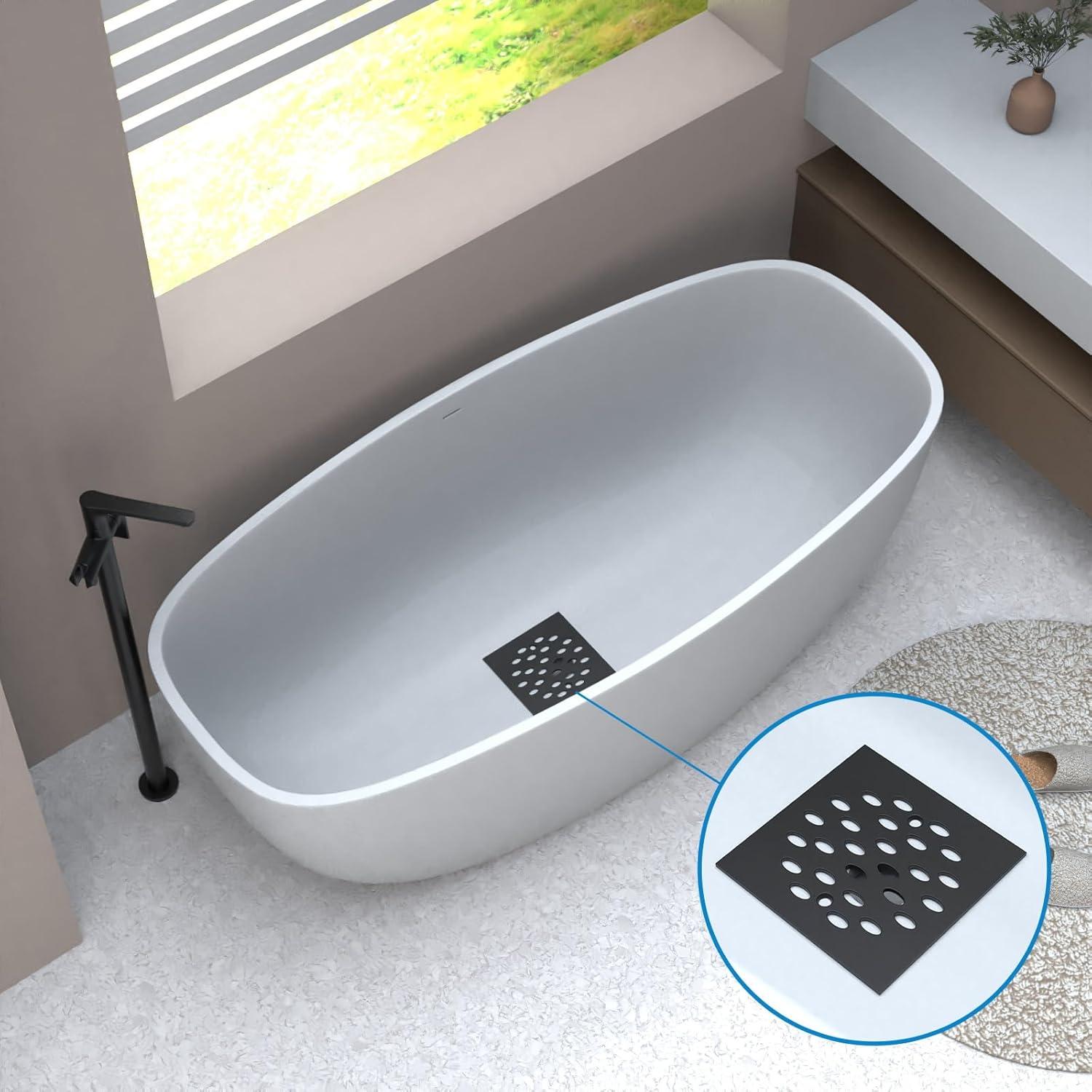 4010171 DRAIN COVER SQR SNP CHR Danco 4-1/4 in. Chrome Gray Square Drain Cover (Pack of 1)