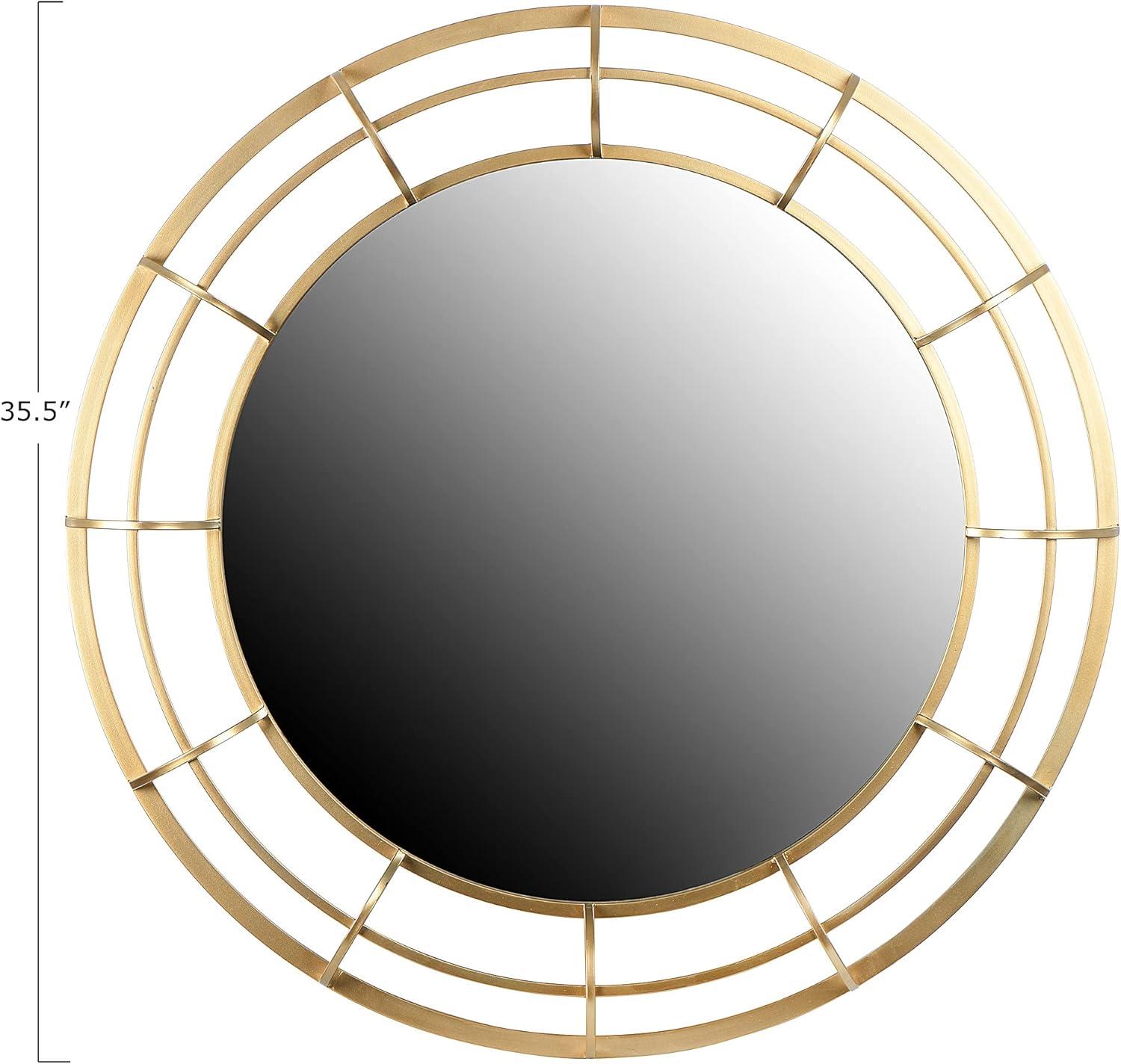 Creative Co-Op Round Metal Wall Mirror, Gold