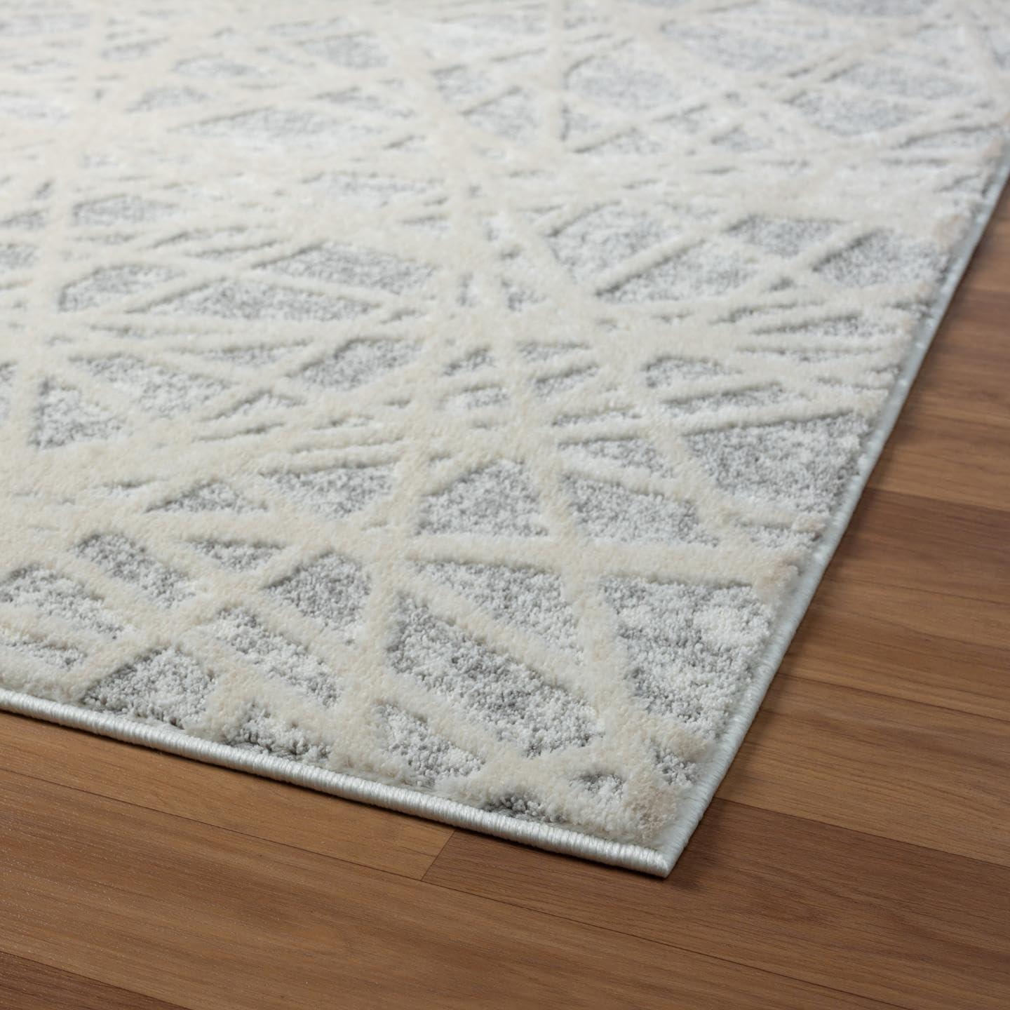 LUXE WEAVERS Geometric Abstract Lines Gray 4x5 Area Rug