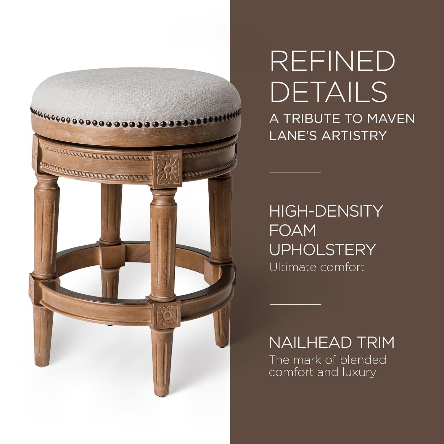 Maven Lane Maven Lane Pullman Backless Stool with Fabric Upholstery