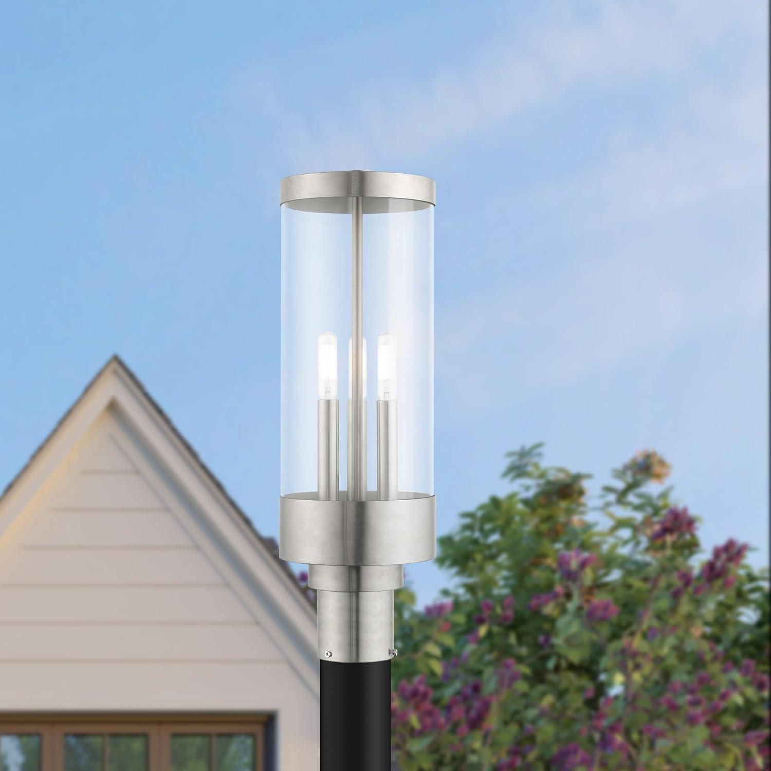 Livex Lighting Hillcrest 3 - Light Post Light in  Brushed Nickel