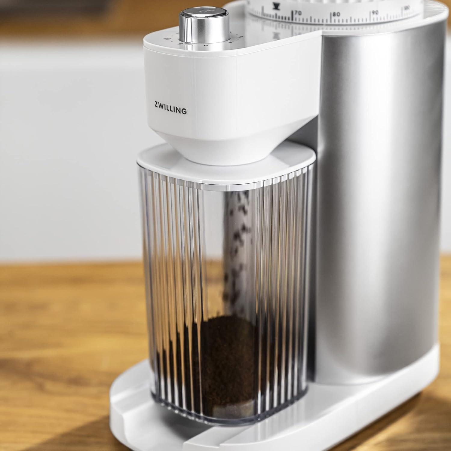 ZWILLING J.A. Henckels ZWILLING Enfinigy Burr Coffee Grinder Electric, 140 Coffee Grinding Options from Espresso to Drip Coffee