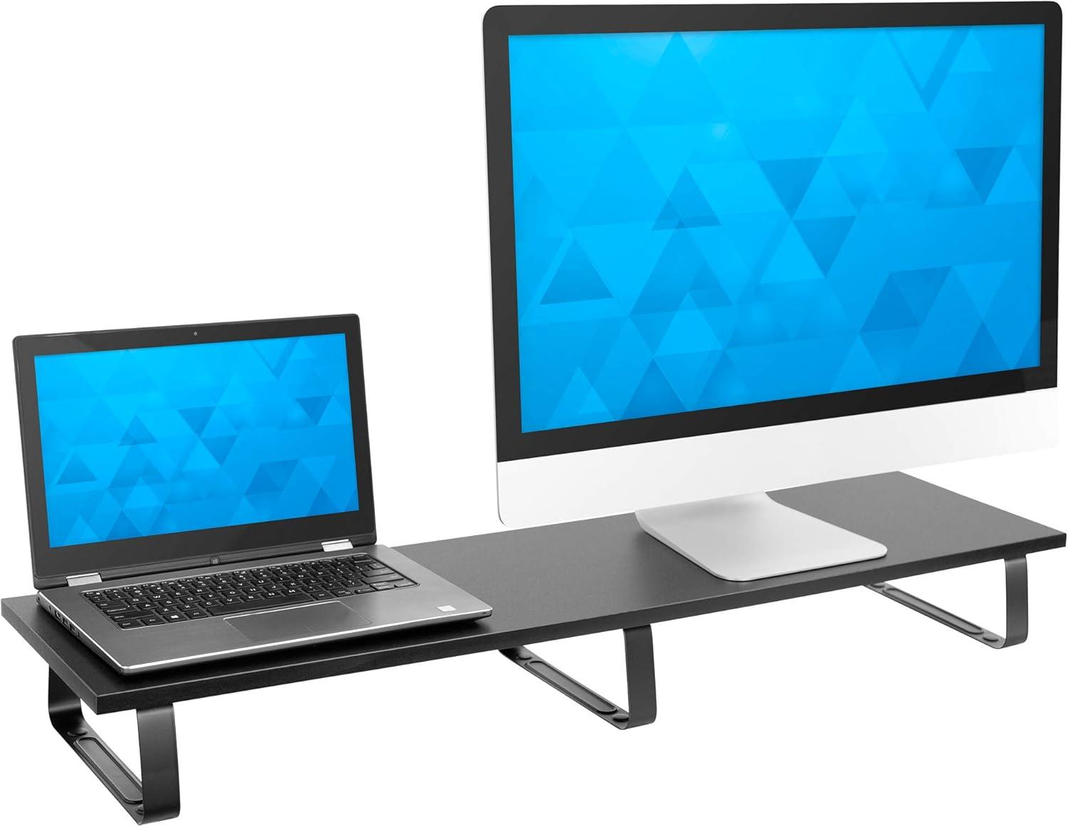 Mount-It! Extra Long Monitor Desk Riser, Desktop Organizer for Double Computer Screens, Laptops, Desktops, TVs, 39 Inches Extra Wide, 44 Lbs. Capacity