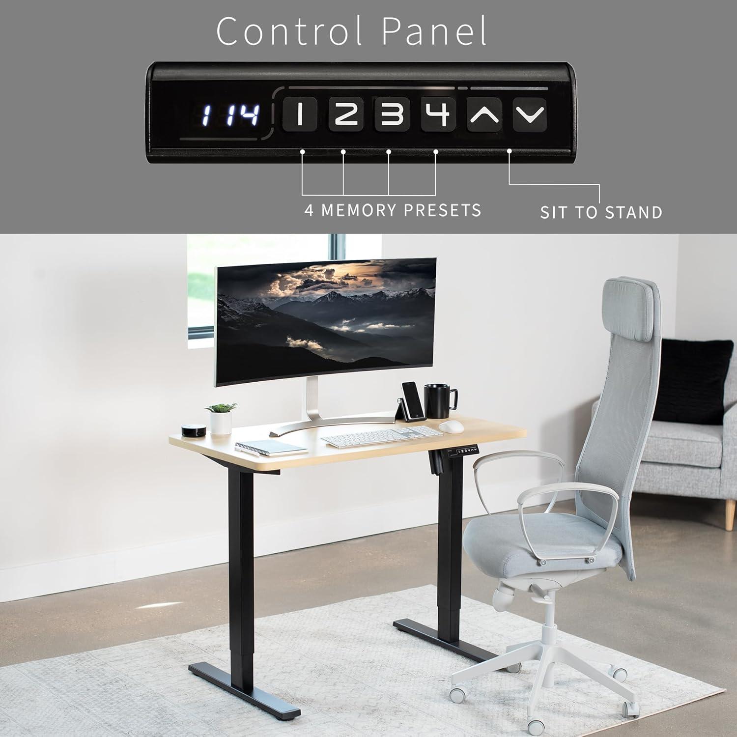 VIVO Single Motor Electric Desk with Push Button Memory Controller