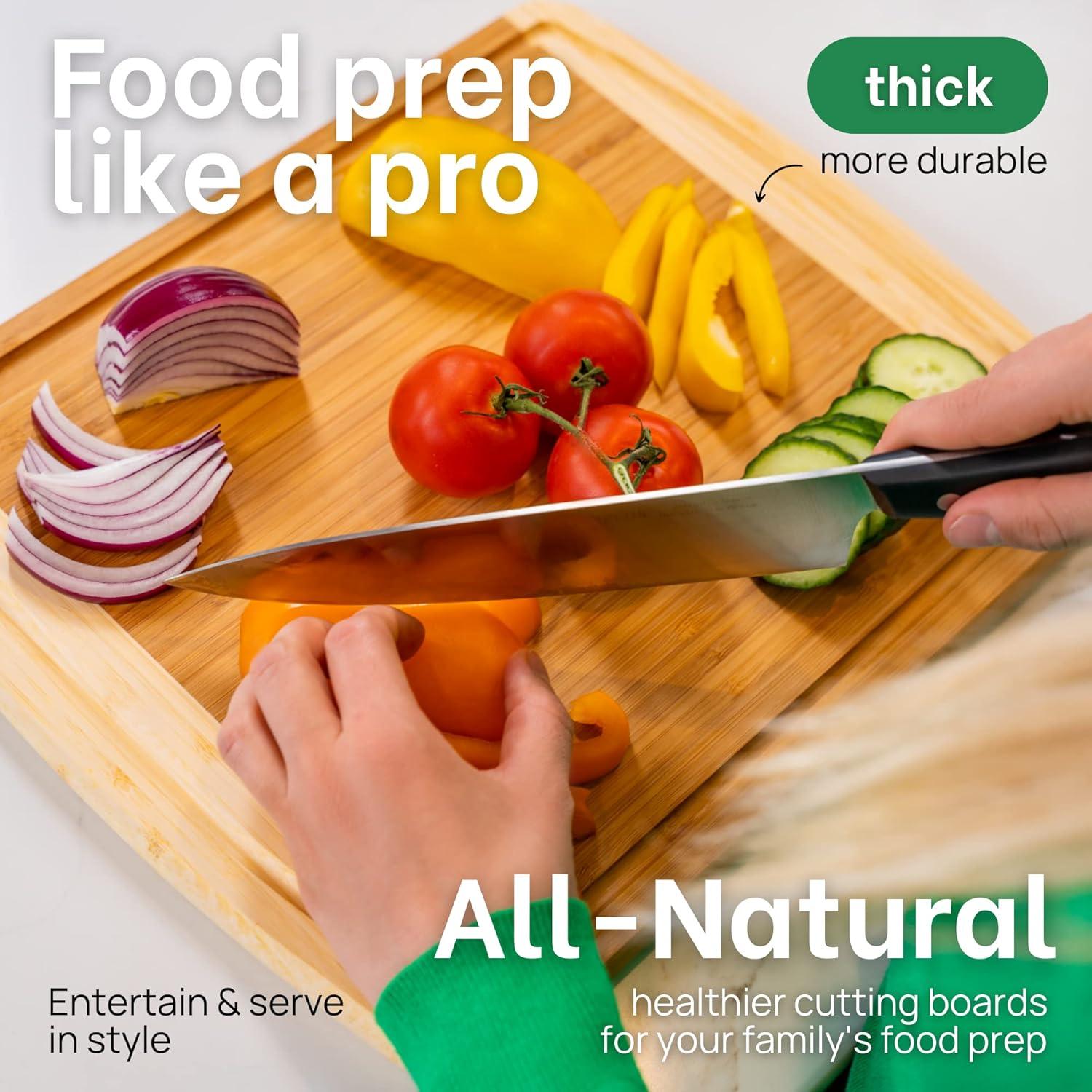 Greener Chef Medium Bamboo Cutting Board -14.5x11.5" Wood Cutting Board
