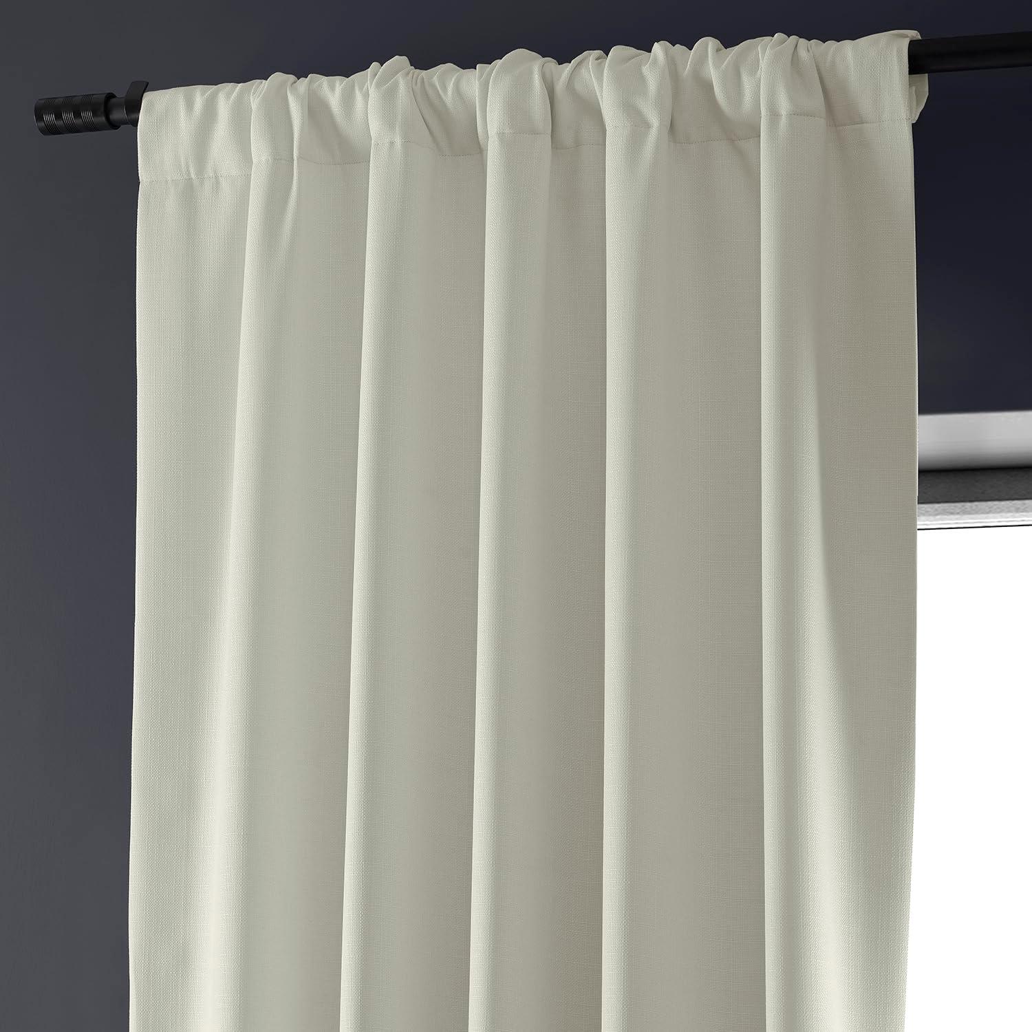 Excursion Ivory Blackout Linen Drapes with Hidden Tabs