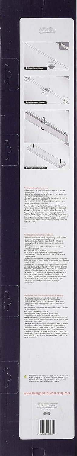 HIGH & MIGHTY Modern 36" Floating Shelf Holds up to 25lbs, Easy Tool-Free Dry Wall Installation, Flat, eCommerce Packaging, Espresso