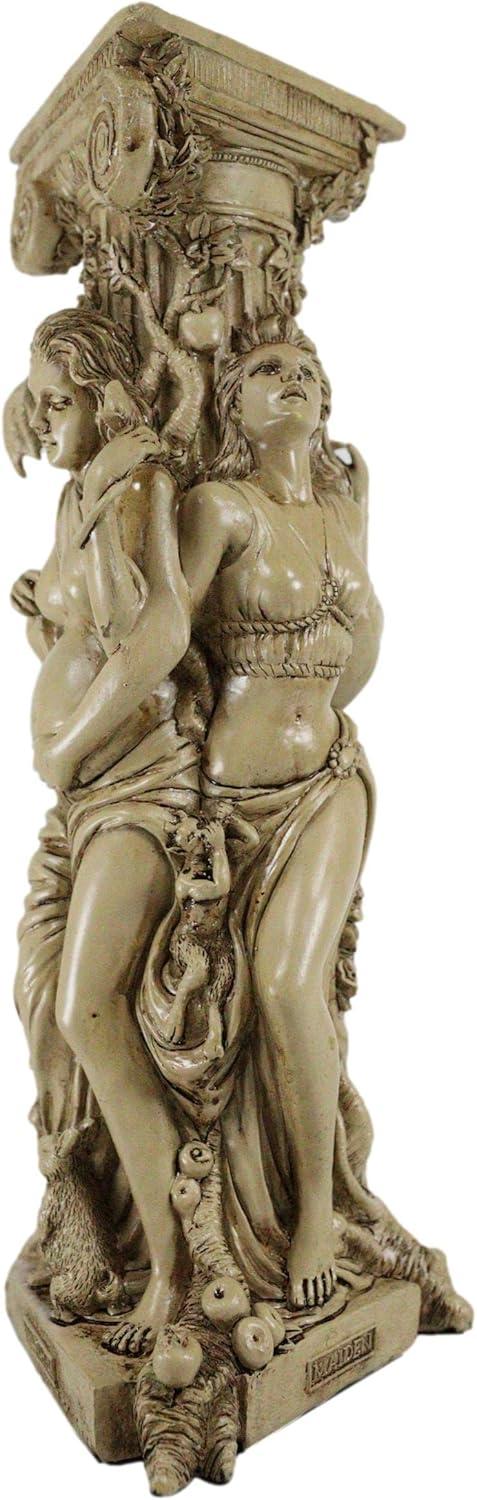 Atlantic Collectibles Triple Goddess Maiden Expectant Mother & Crone Pagan Worship Decorative Candle Holder Figurine 10"H