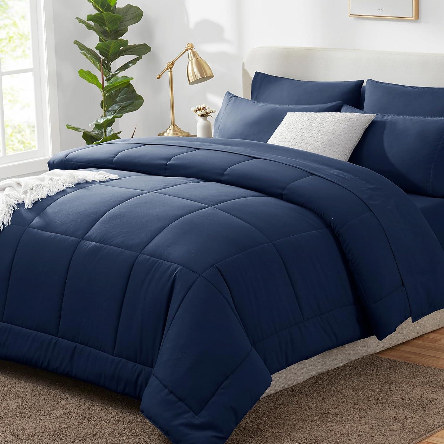 Sweet Home Collection All Season Bed-in-A-Bag 5pc/7pc Solid Color Comforter & Sheet Set Ultra Soft Bedding by Sweet Home Collection
