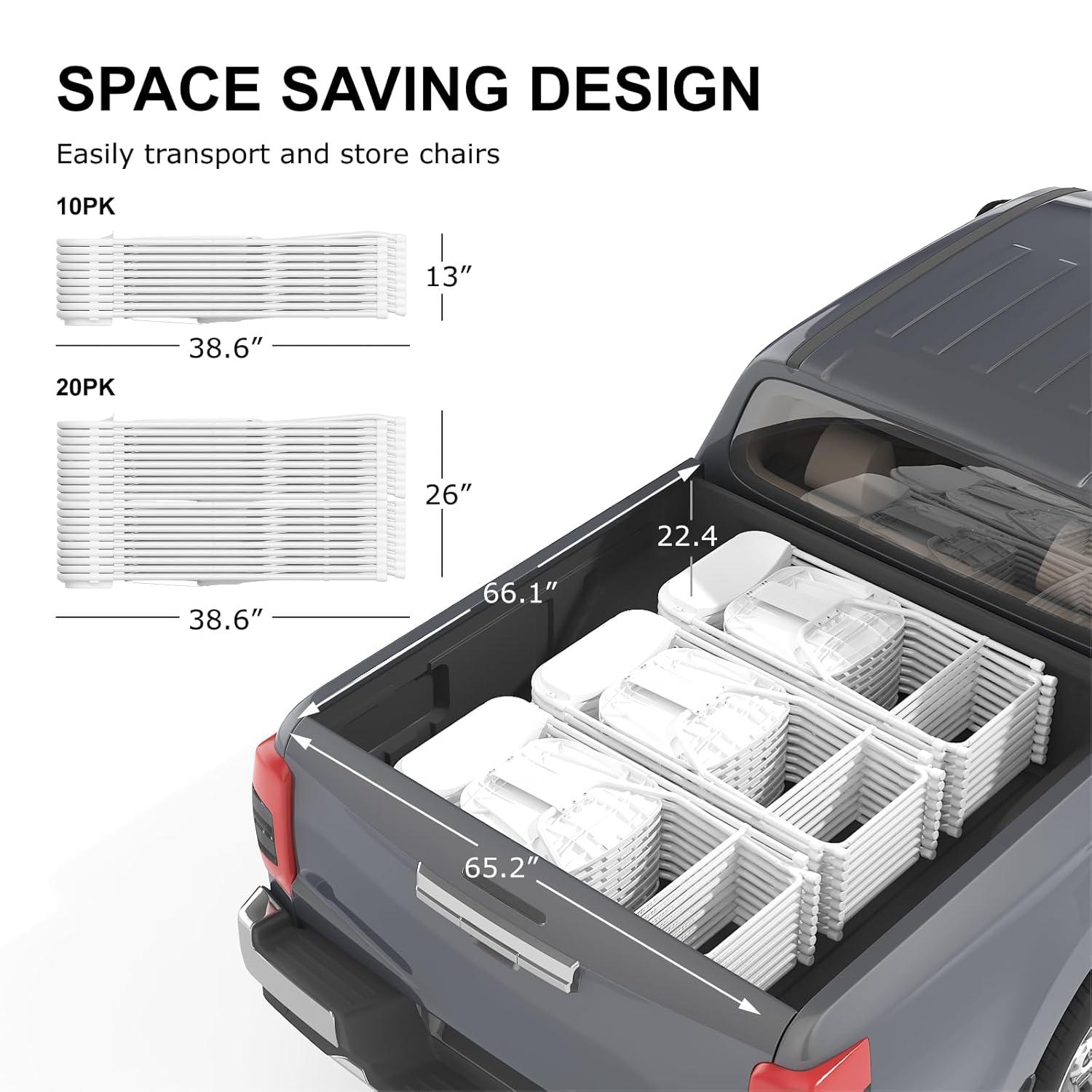 White Folding Chair, Plastic Folding Chairs 10 Pack for Outside, Indoor Outdoor Chairs with Steel Frame, Foldable Chair for Wedding Camping Dining Renting in Patio Lawn, 350LBS Capacity