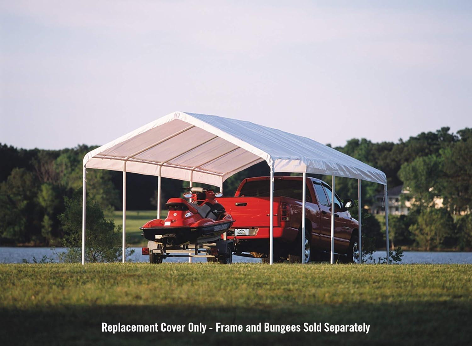 White Waterproof 12 x 26 ft. Peak Canopy Replacement Cover