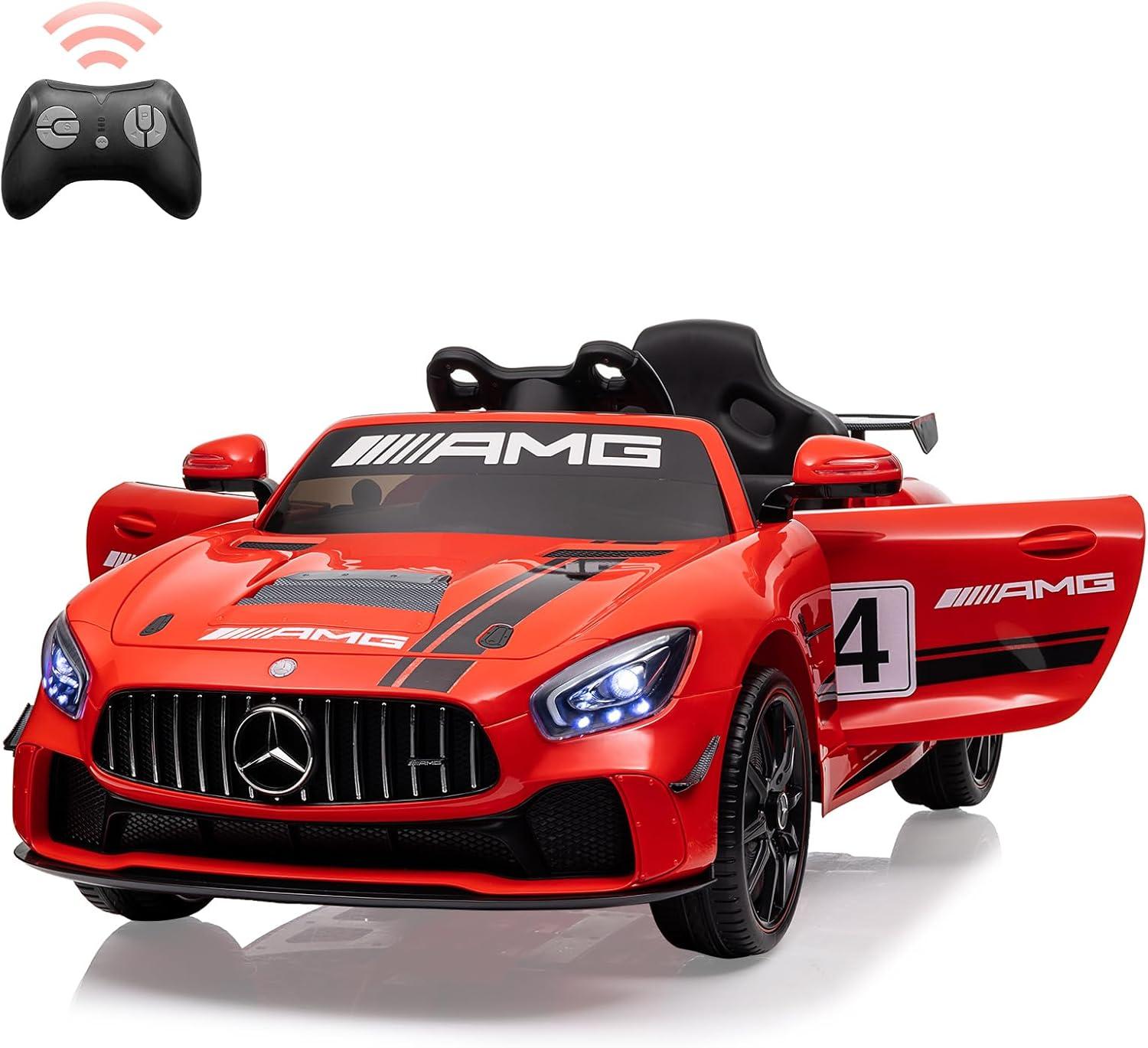 Black 12V Mercedes-Benz AMG Kids Ride-On Car with Remote