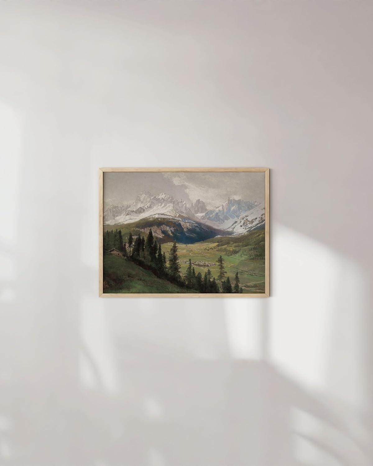 HAUS AND HUES Vintage Prints Wall Art - Oil Paintings for Wall Decor Captivating Landscape, and Mountain Scenes to Bring the Outdoors Indoors (Beige Frame, 11x14)
