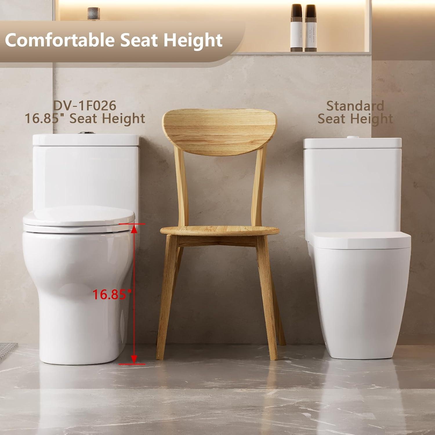 DeerValley Ally Standard Bathroom Toielt, Modern Toilet with Comfort Chair Height Floor Mounted(Seat Included) DV-1F026R
