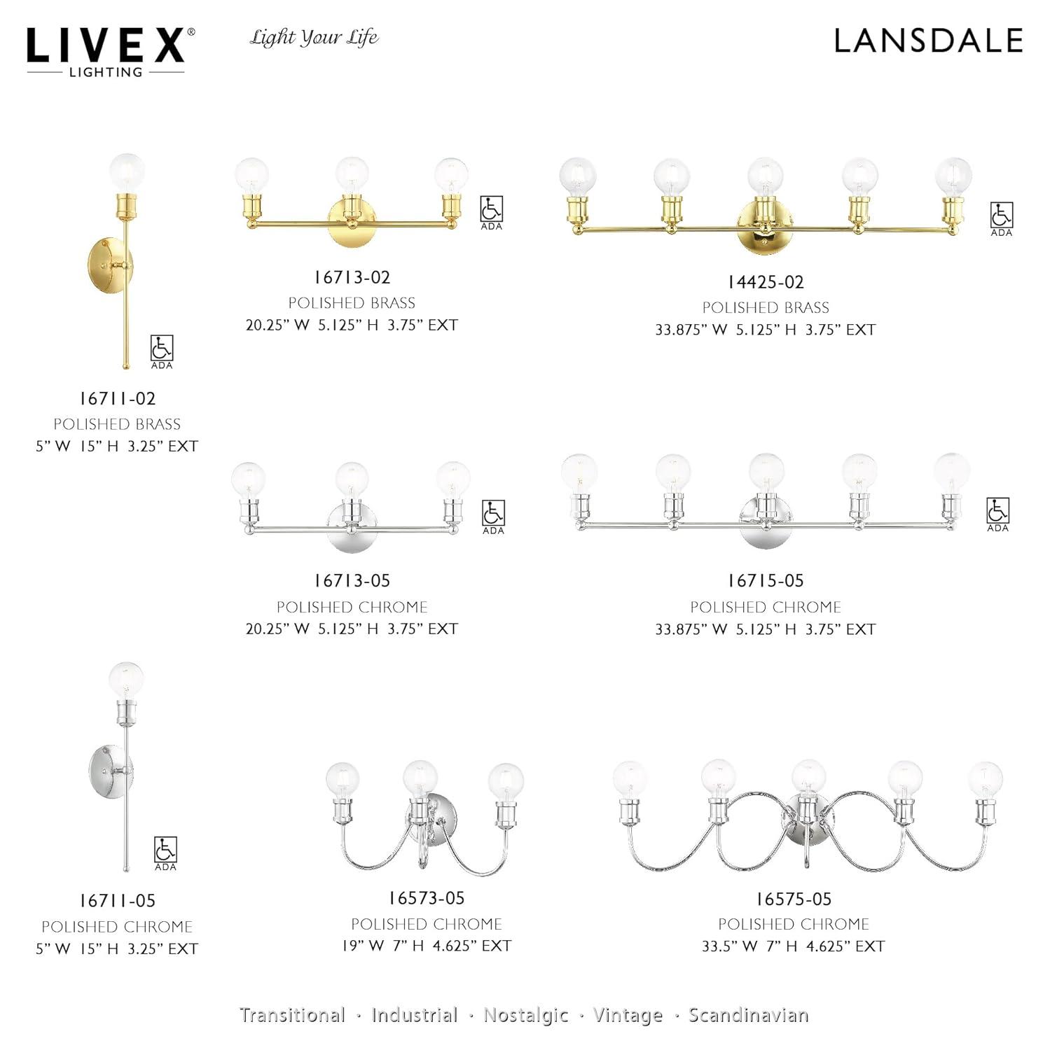 Livex Lighting Lansdale 5 - Light Vanity in  Polished Chrome