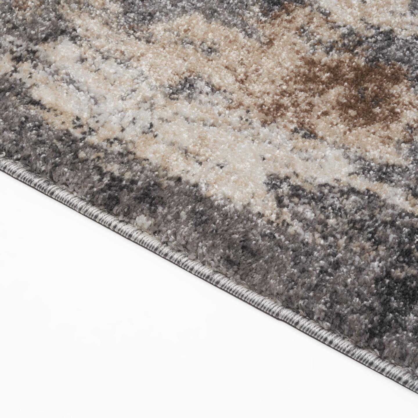 Euston 8' x 10' Gray Abstract Synthetic Area Rug