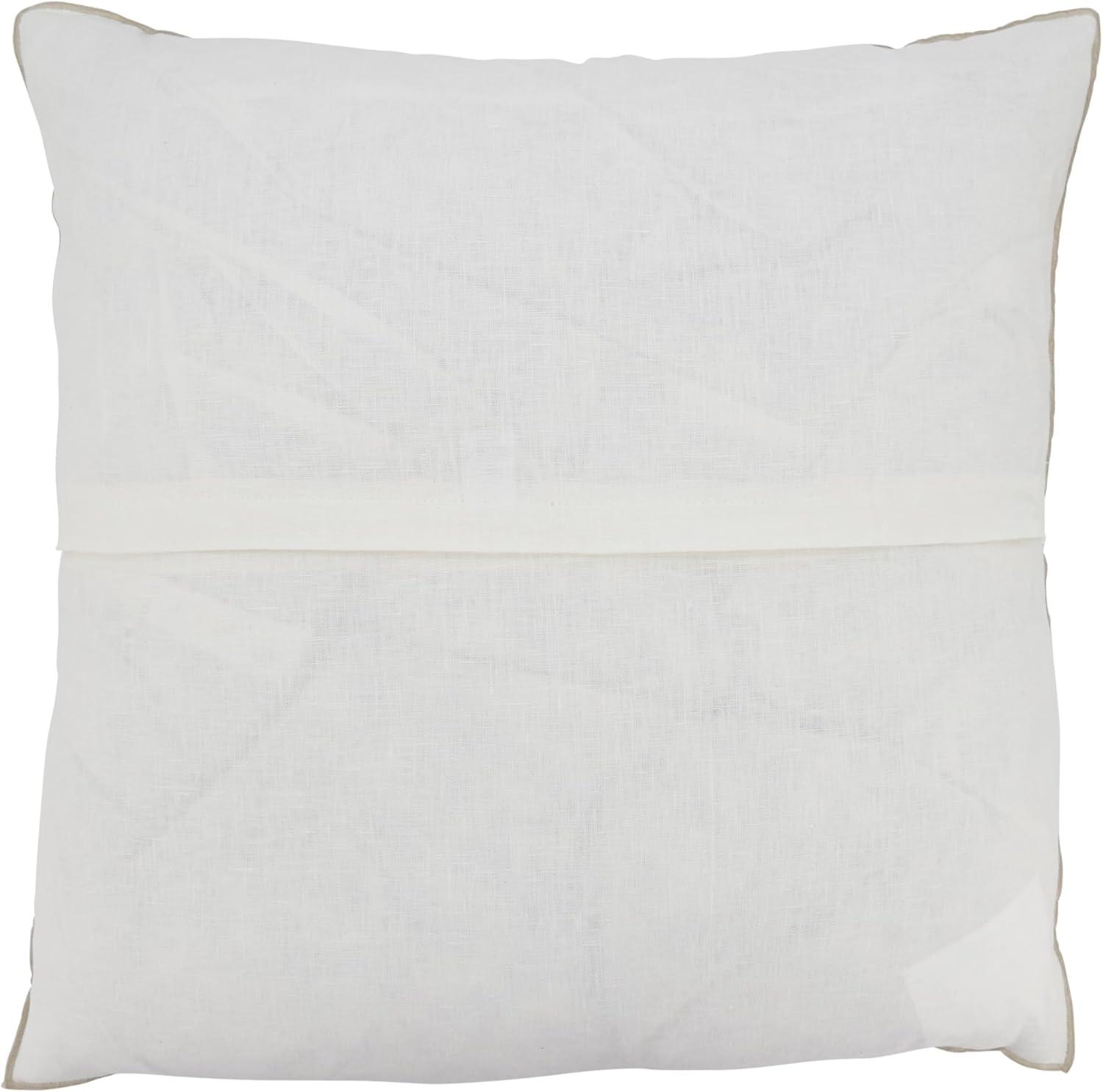 Saro Lifestyle Stonewashed Stitched Edge Throw Pillow Cover, Ivory , 20"x20"