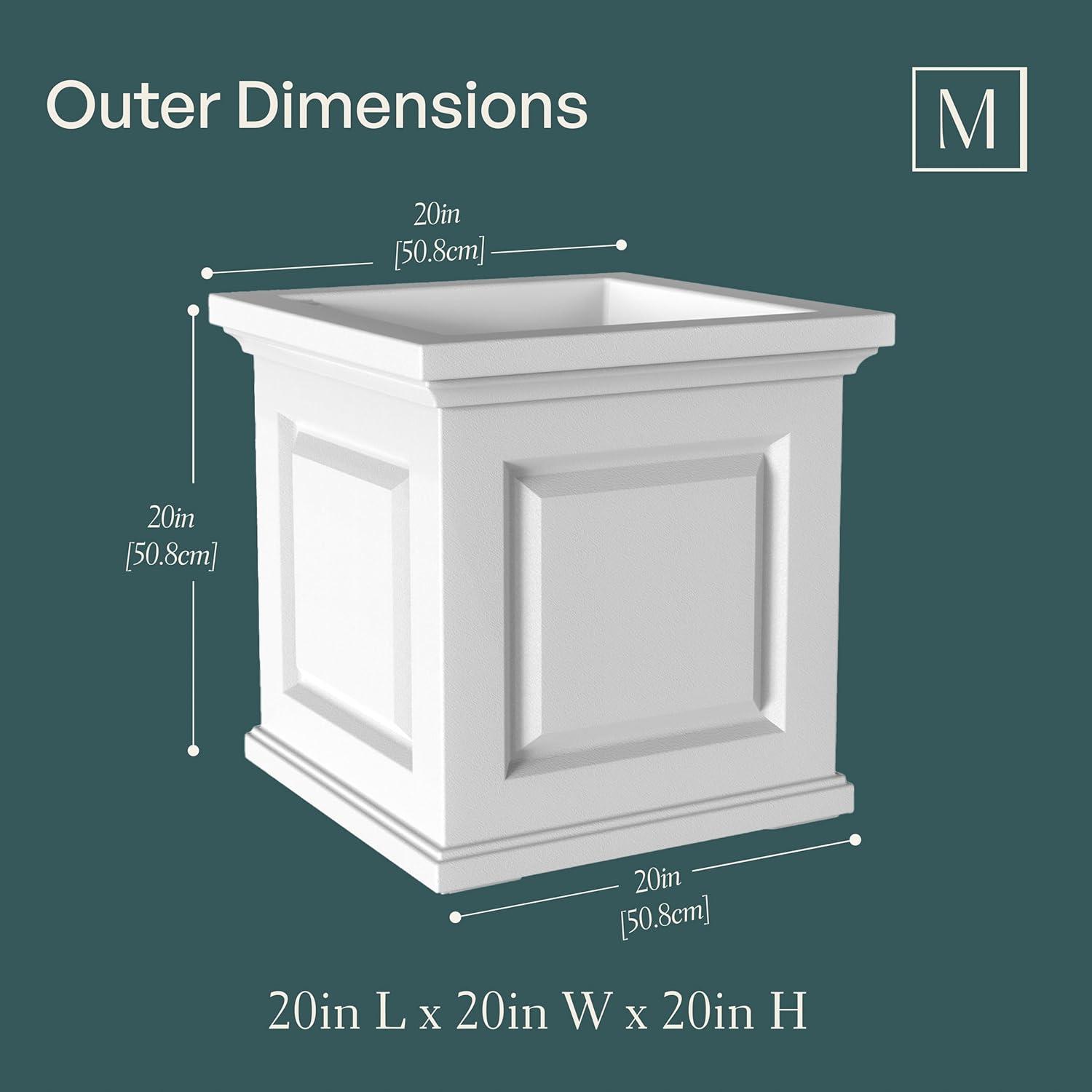 Mayne Inc. Nantucket Square Resin Planter Box with Water Reservoir