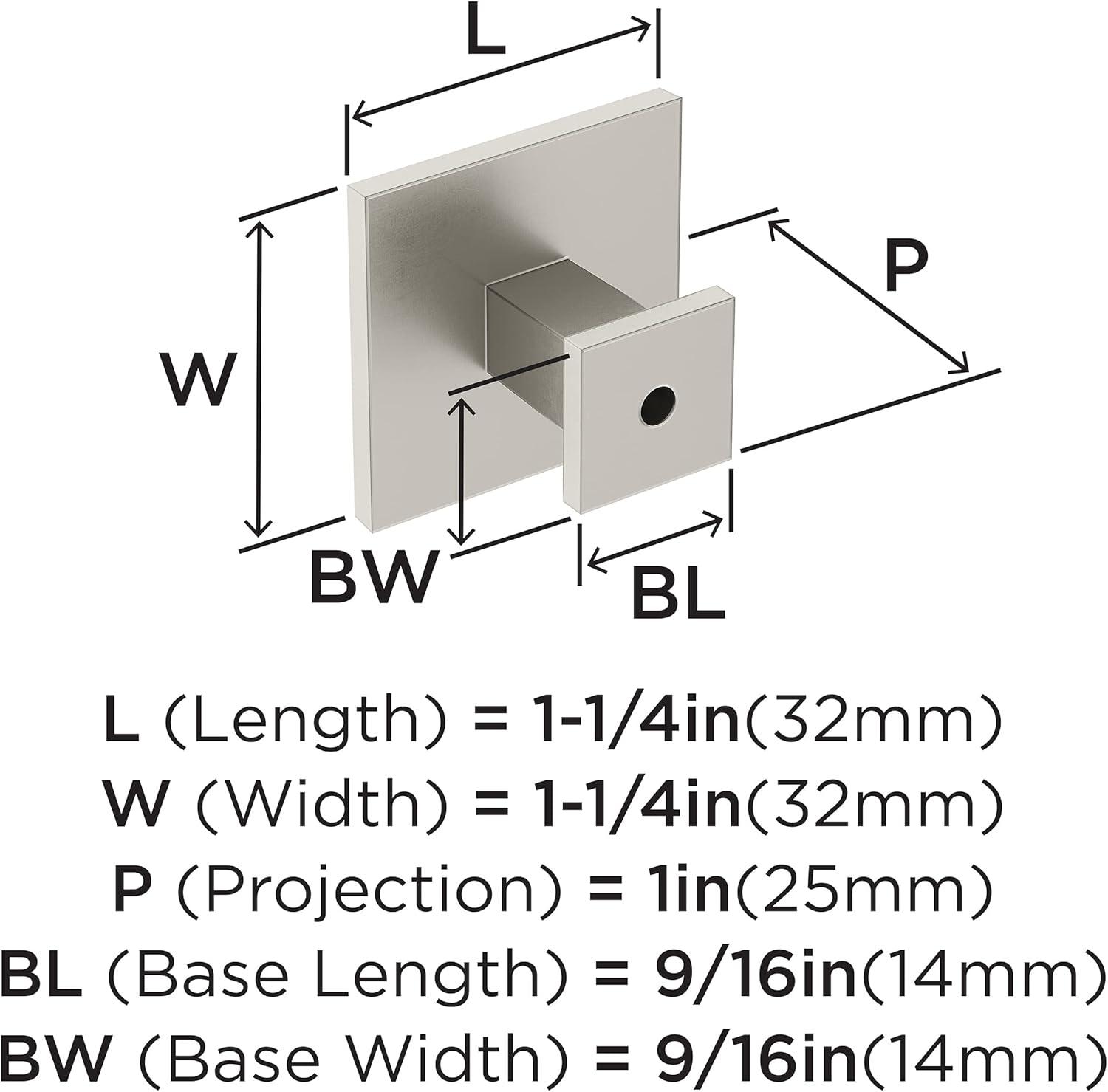 Appoint 1 1/4" Length Square Knob