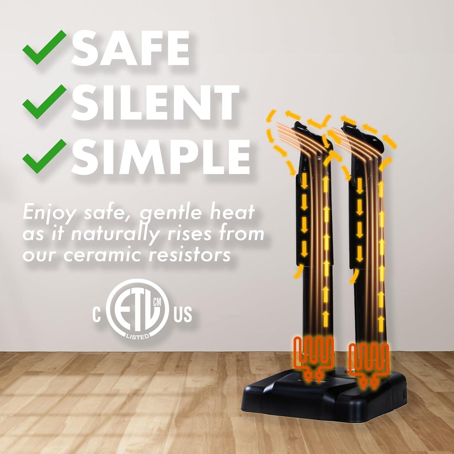 JobSite Boot Dryer - Silent Shoe Dryer & Warmer For Work Boots, Gloves & Shoes - Fanless Convection Dry - Helps Reduce Odor - 6 Pack