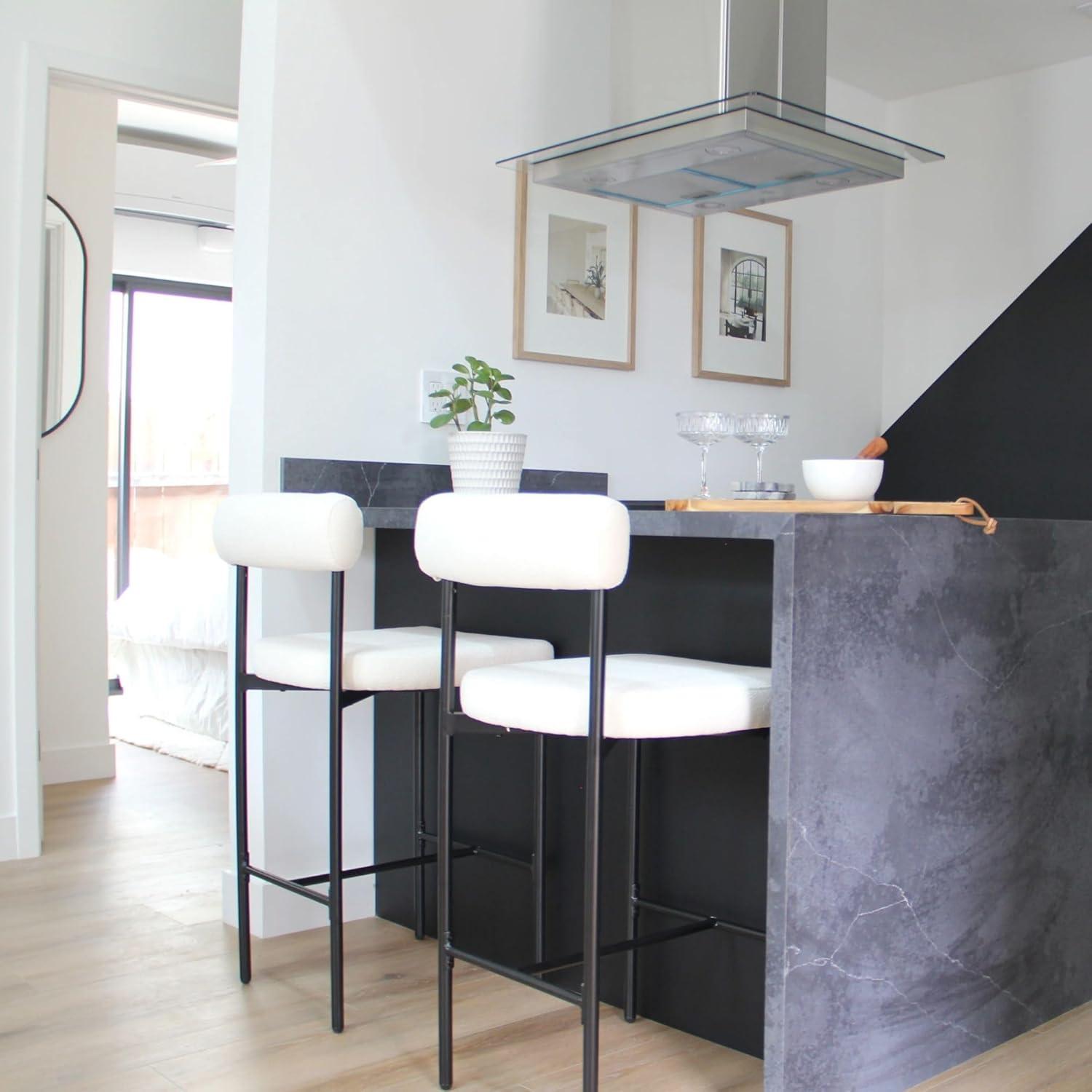 Dahlia Upholstered Counter Stool with Metal Frame