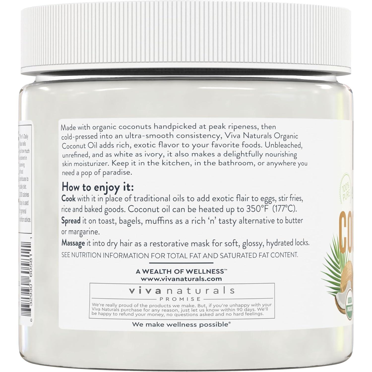 Viva Naturals Organic Extra-Virgin Coconut Oil, 16 fl oz