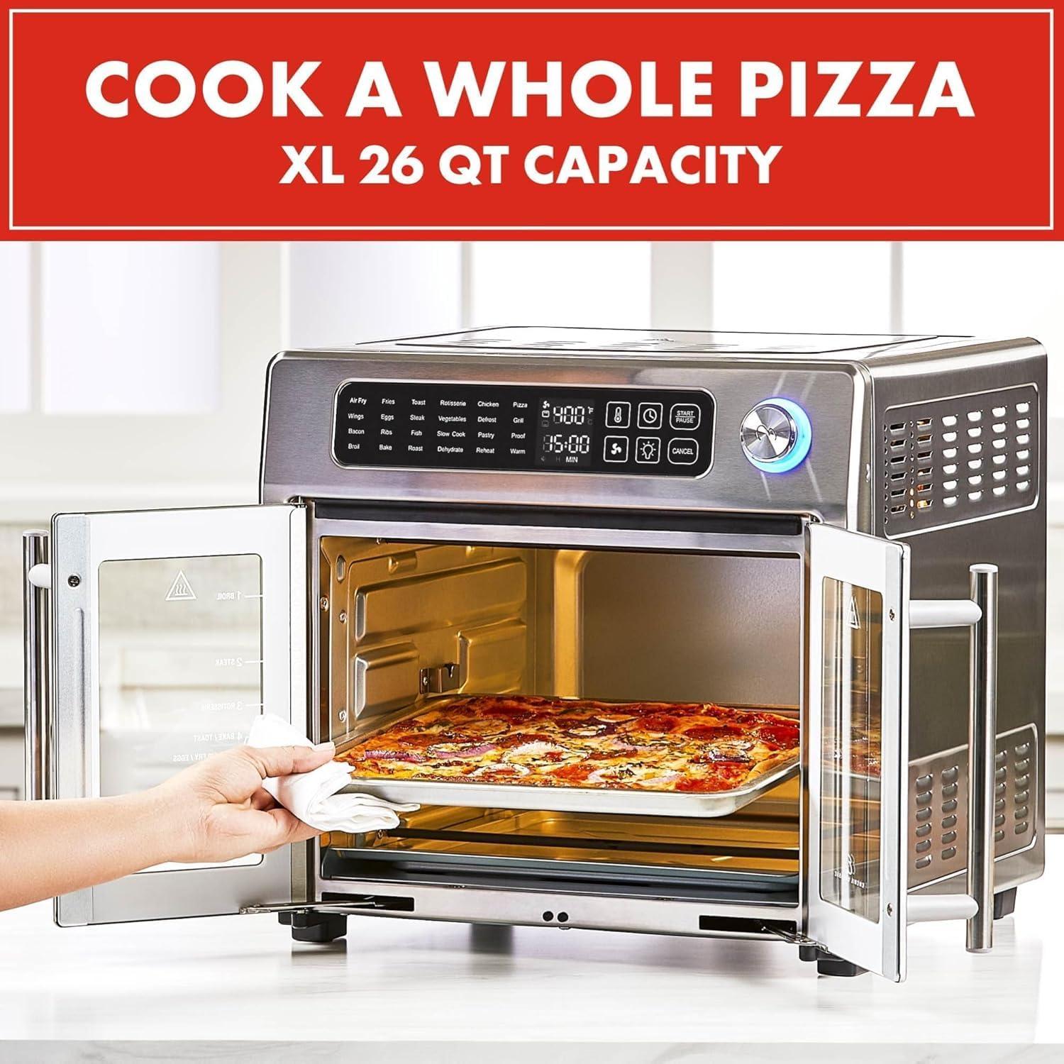 Emeril Lagasse Extra Large French Door Air Fryer Toaster Oven Combo, 25 Cooking Functions and Digital Controls, 7 Accessories Included, Stainless Steel Finish, 26QT Capacity & Reviews | Wayfair