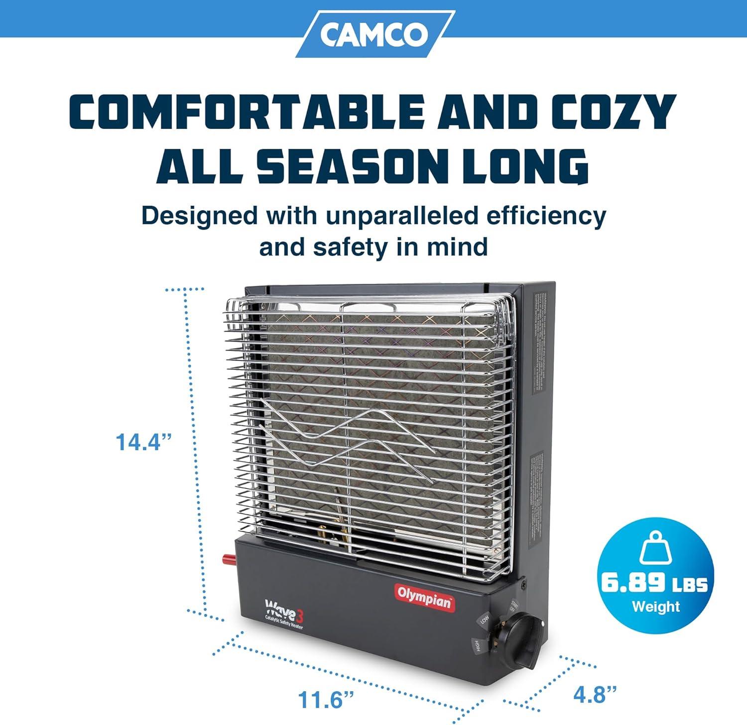 Camco Olympian Wave-3 LP Gas Catalytic Space Heater for 100 sq ft