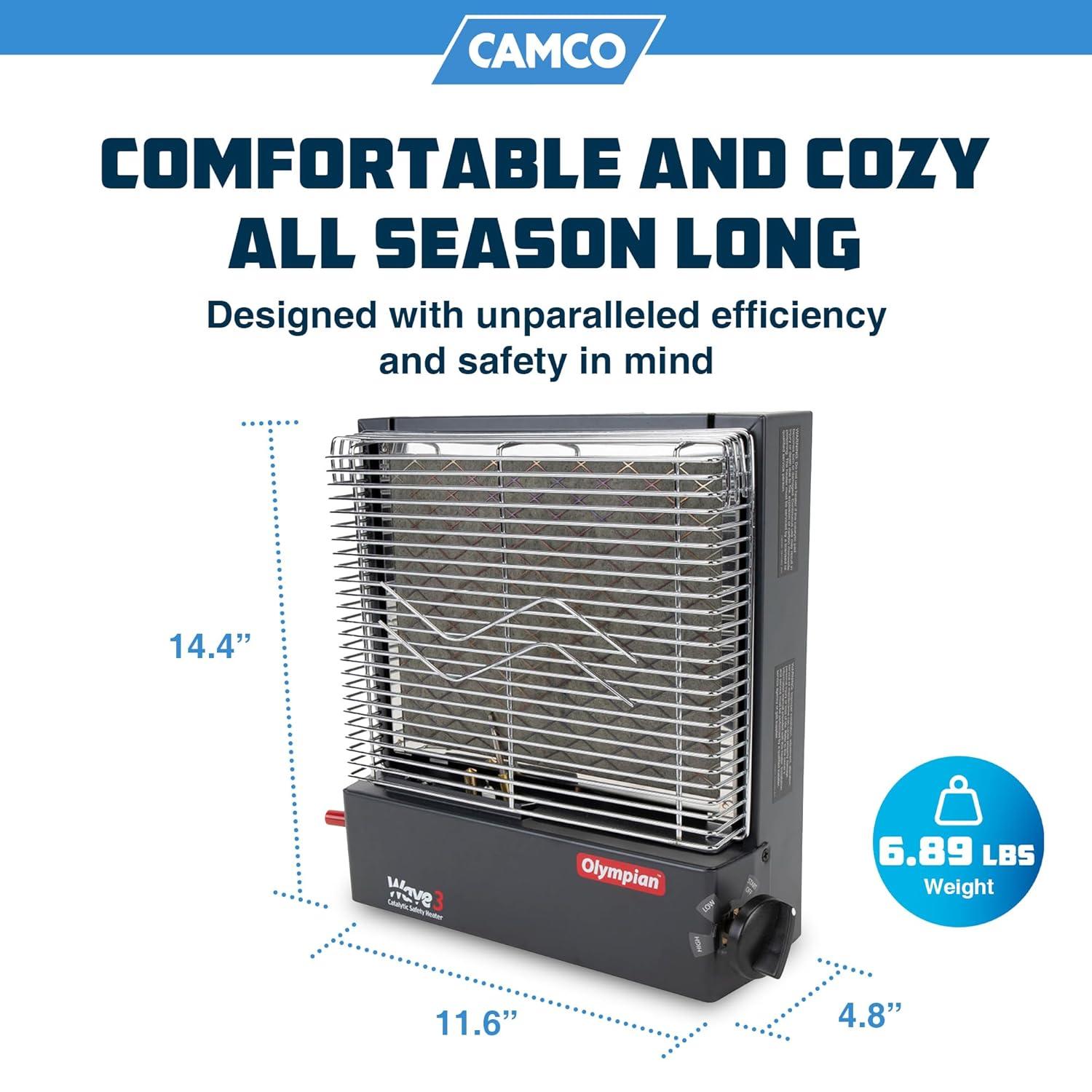Camco Olympian Wave-3 LP Gas Catalytic Space Heater for 100 sq ft